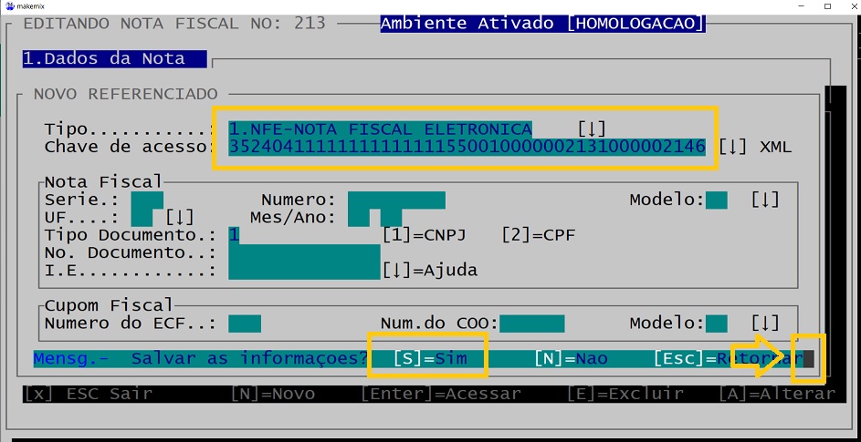 coloque as opções igual a imagem